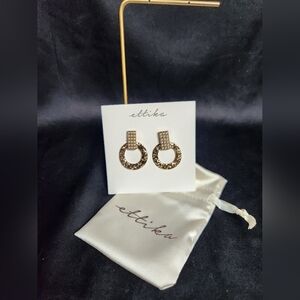 Ettika gold and pearl dangle earrings